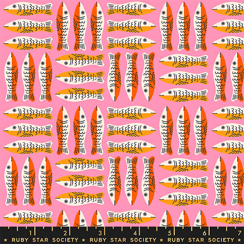 1-800-CALICO Quilt Fabric by Ruby Star Society - Little Sardines Lucky Pink - RS4168 11