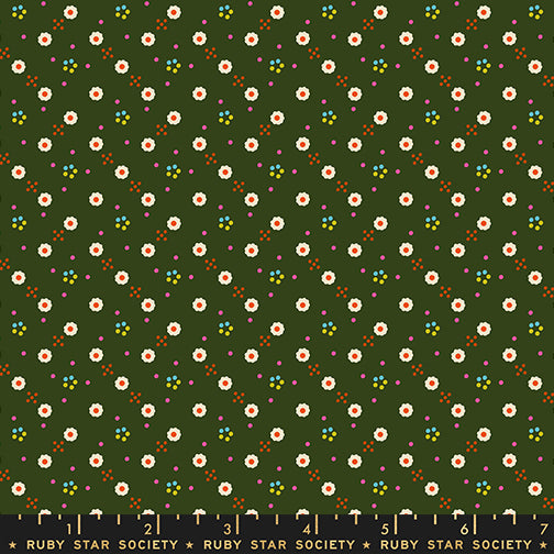 1-800-CALICO Quilt Fabric by Ruby Star Society - Bandana Mossy Green - RS4170 16