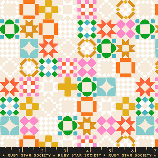 1-800-NOTION Quilt Fabric by Ruby Star Society - Quilty as Charged in Shell Natural/Multi - RS5215 11