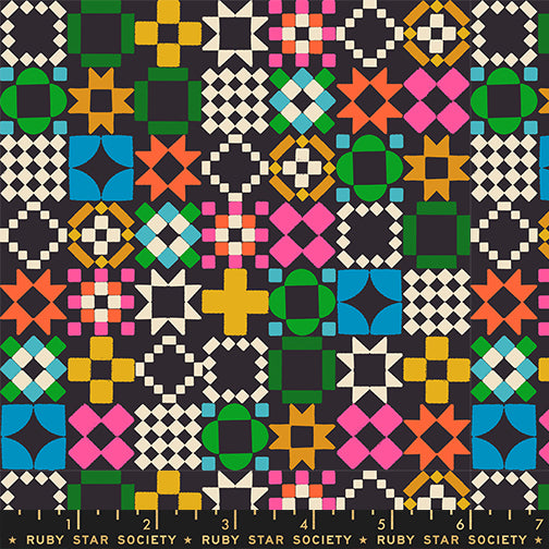 1-800-NOTION Quilt Fabric by Ruby Star Society - Quilty as Charged in Soft Black/Multi - RS5215 14
