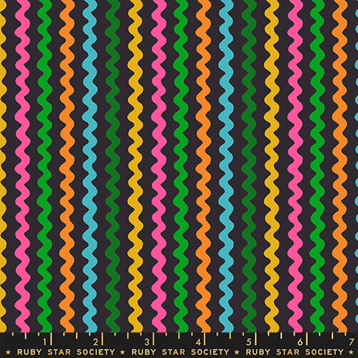 1-800-NOTION Quilt Fabric by Ruby Star Society - Ric Rac in Soft Black/Multi - RS5209 16