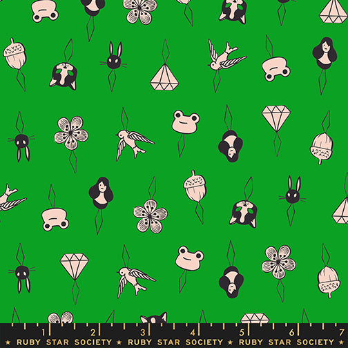 1-800-NOTION Quilt Fabric by Ruby Star Society - Thread Charms in Deep Verdant Green - RS5214 16
