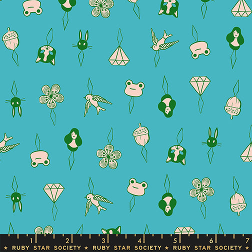 1-800-NOTION Quilt Fabric by Ruby Star Society - Thread Charms in Turquoise - RS5214 15