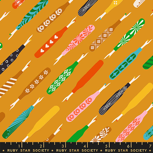 1-800-NOTION Quilt Fabric by Ruby Star Society - Seam Rippers in Honey Orange/Multi - RS5210 14