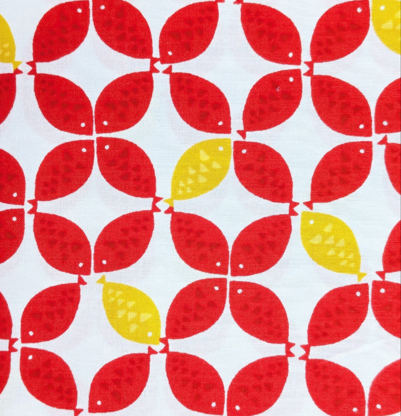 Japanese Imported Quilt Fabric - Red Fish on White - 850448 D1-2