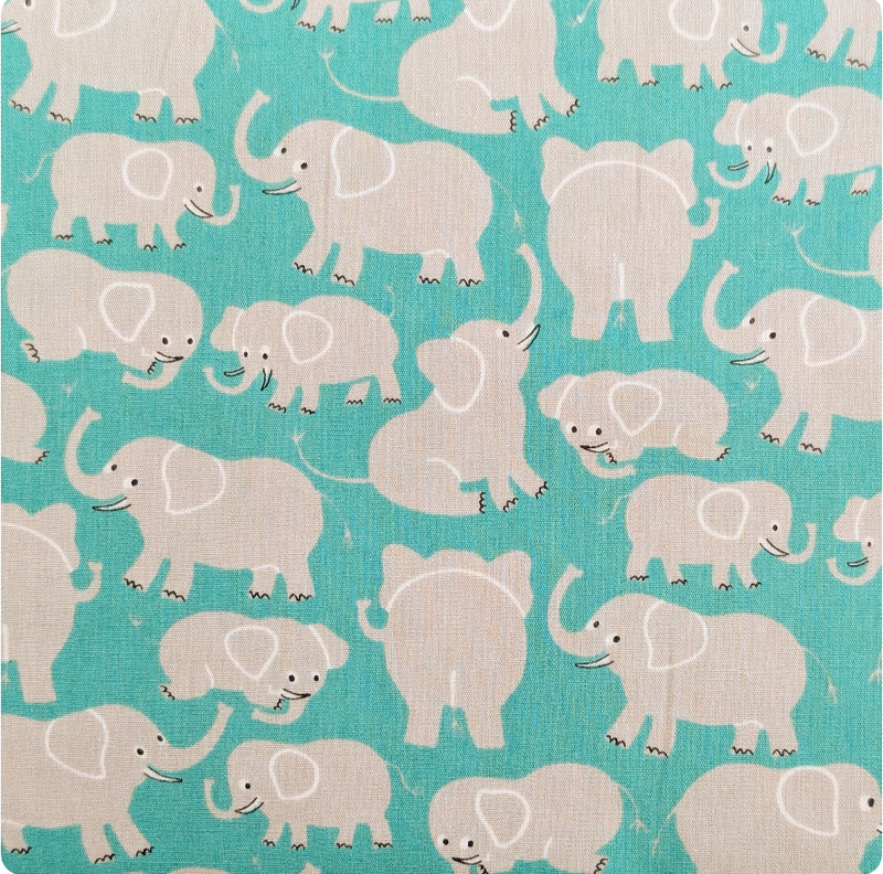 Japanese Imported Quilt Fabric - Gray Elephants on Green - 850460 D1-4
