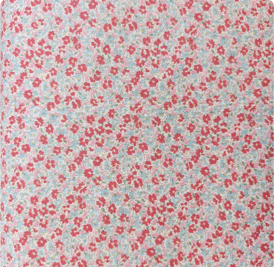 Japanese Imported Quilt Fabric - Pink and Blue Floral - 6116 D2-1