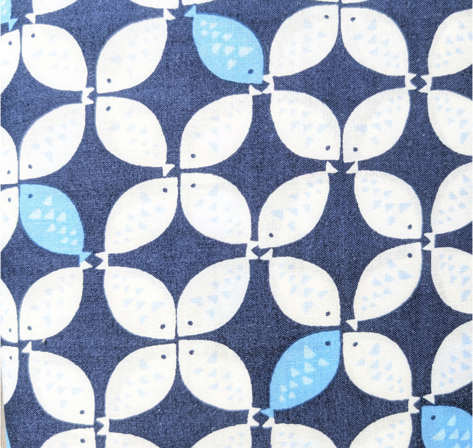 Japanese Imported Quilt Fabric - Fish on Navy - 850448 D1-4