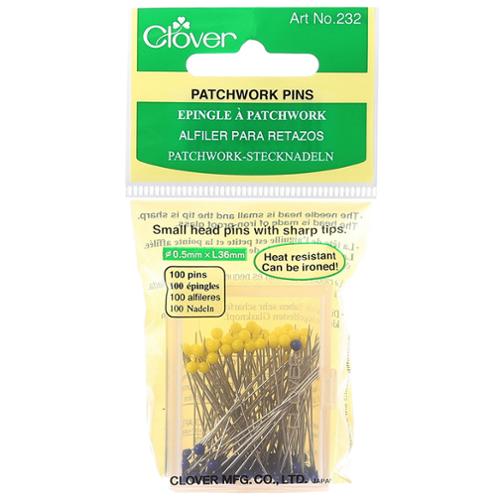 100 Glass Head Patchwork Pins, 1 - 7/16 long x 5 mm thick - 232