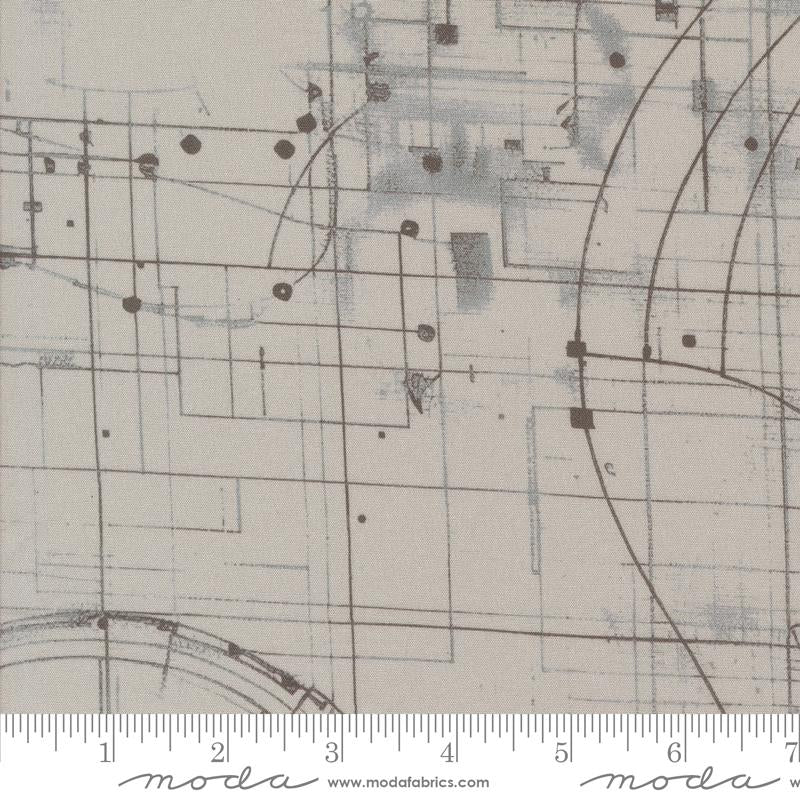 Blueprint Quilt Back, 108" Modern Backgrounds in Fog - 108027 13