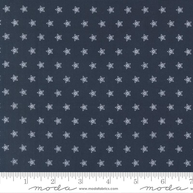 108" American Gatherings III Quilt Backing Fabric - Stars in Navy Blue - 108036 16