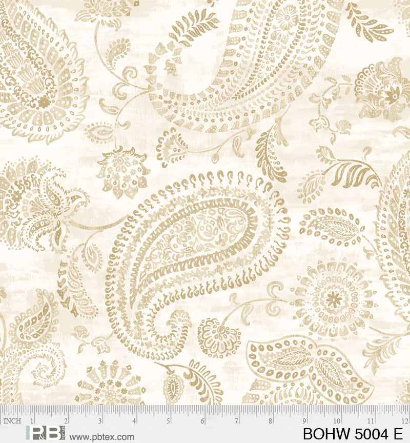 108" Bohemia Quilt Backing Fabric - Cream - BOHW 5004 E