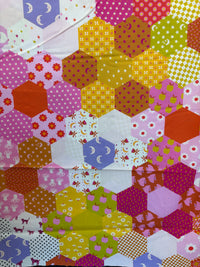 108" Catnap Quilt Backing Fabric by Ruby Star Society - Hexagon Patchwork Cheater in Thistle Multi - RS4138 12