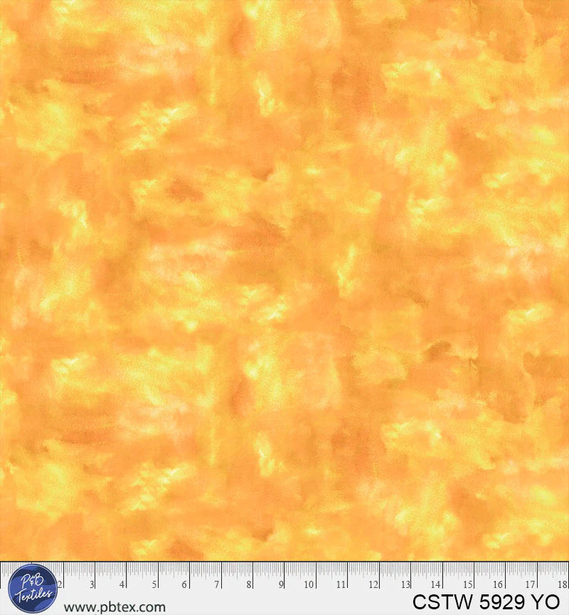 108" Color Stories Quilt Backing Fabric - Mixed Watercolor in Yellow - CSTW 5929 YO