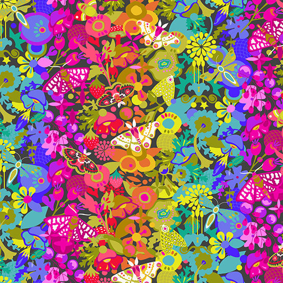 108" Color Wheel Quilt Fabric by Alison Glass - Art Theory (Ombre) in Night Black - AW-1449-K