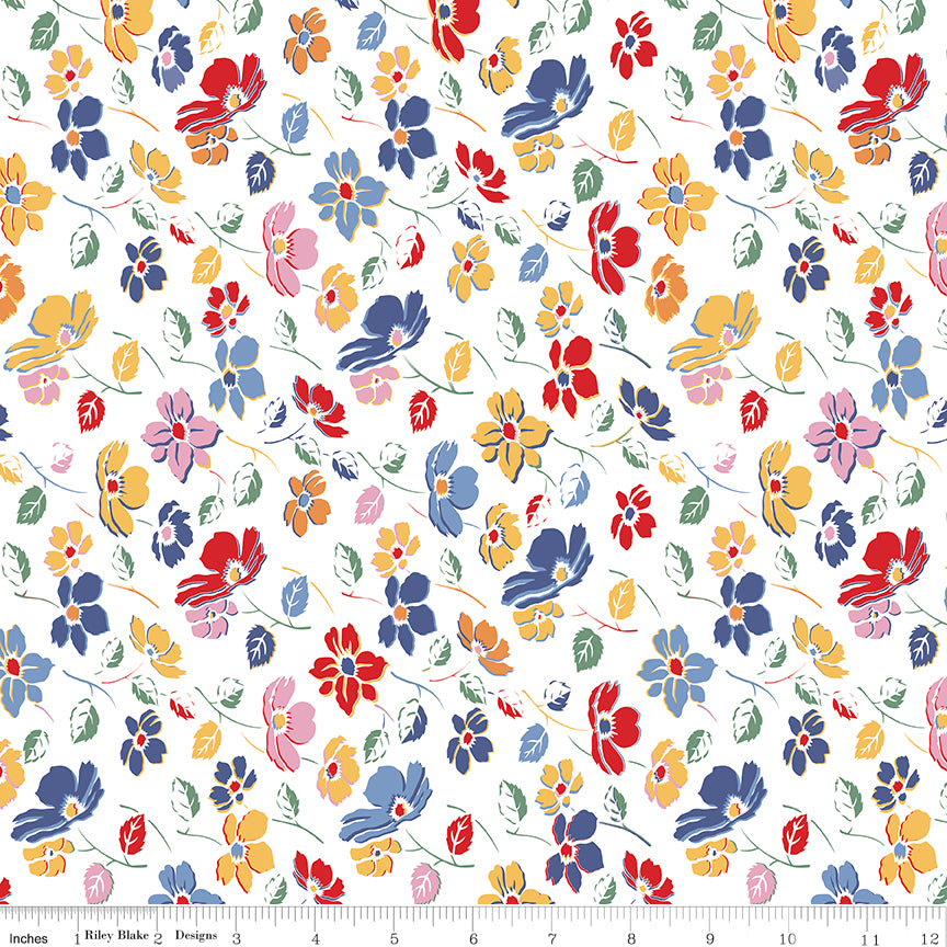 108" Dear Sweethearts Quilt Backing Fabric - Floral in Multi - WB18101-MULTI