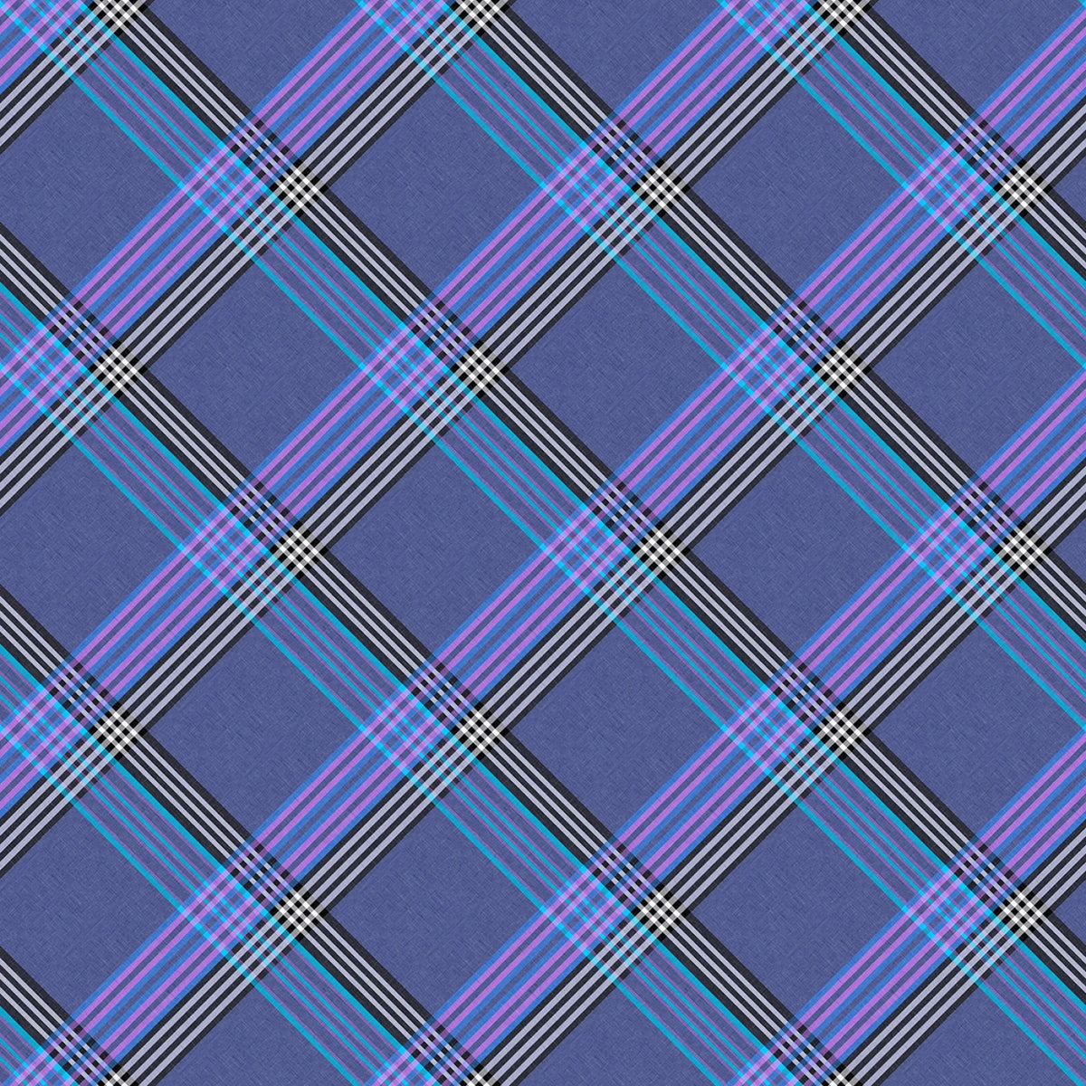 108" Diagonal Plaid Quilt Backing Fabric - Cardiff Dark Purple - Y4972-28