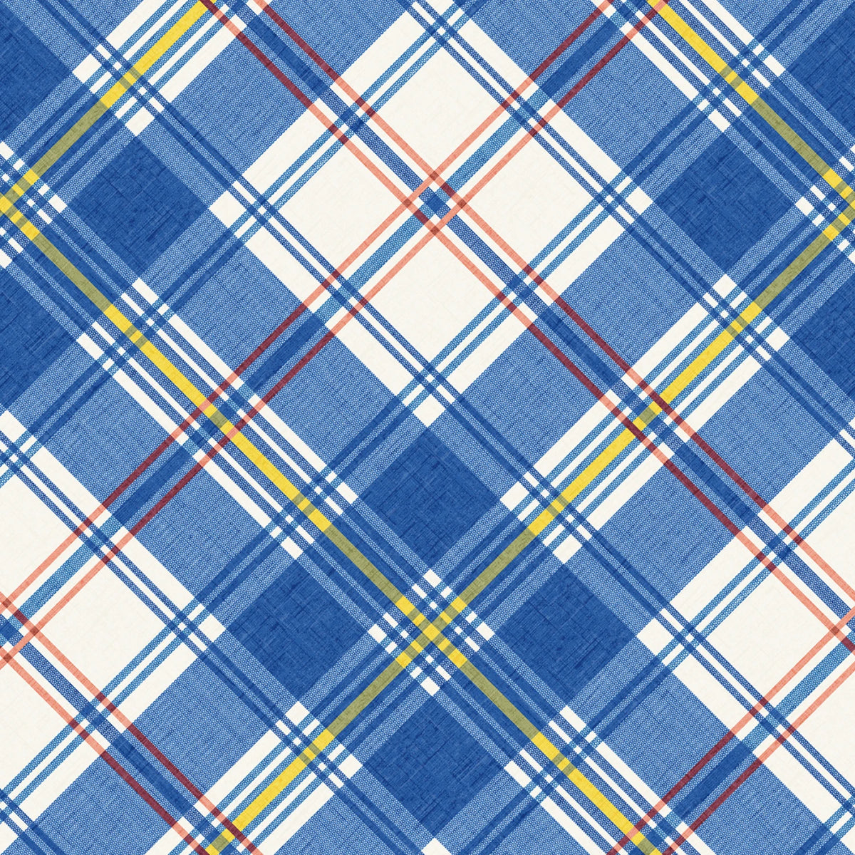 108" Diagonal Plaid Quilt Backing Fabric - Mt. Vernon Royal Blue - Y4970-31