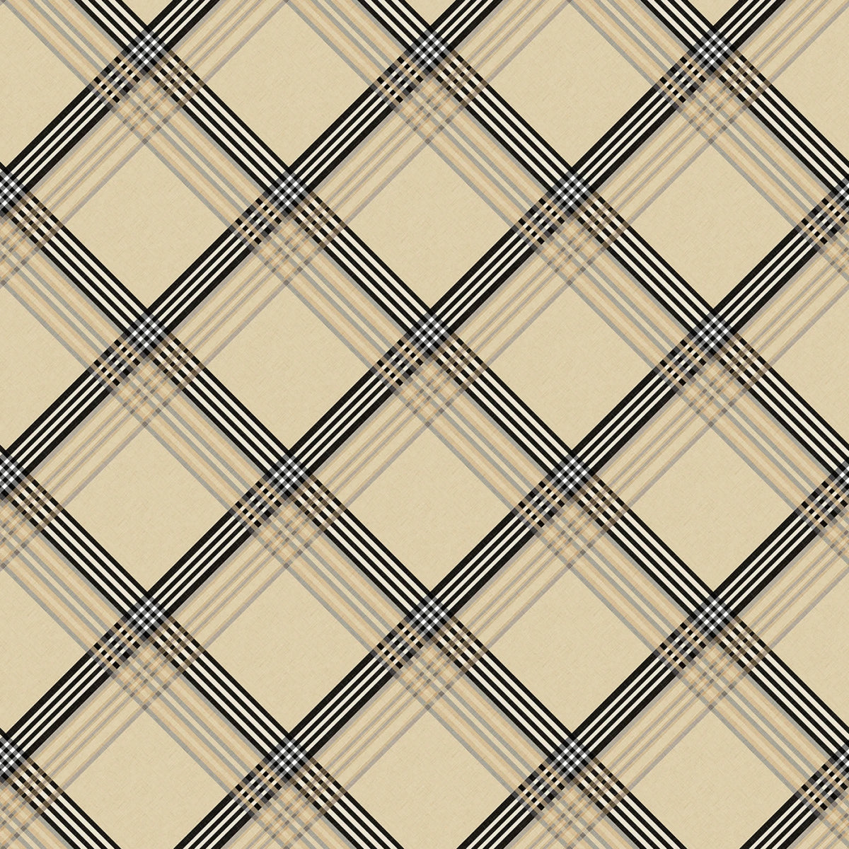 108" Diagonal Plaid Quilt Backing Fabric - Trent Light Khaki - Y4971-11