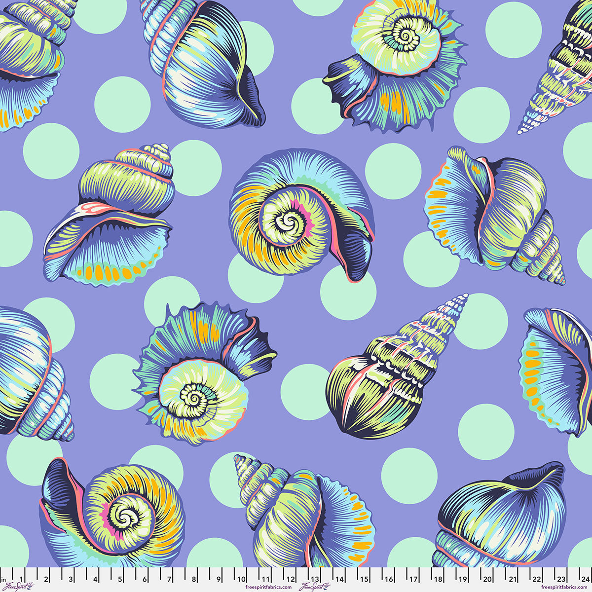 108" Floral Reef Quilt Backing Fabric by Tula Pink - Big Shelly in Marine Blue - QBTP021.MARINE