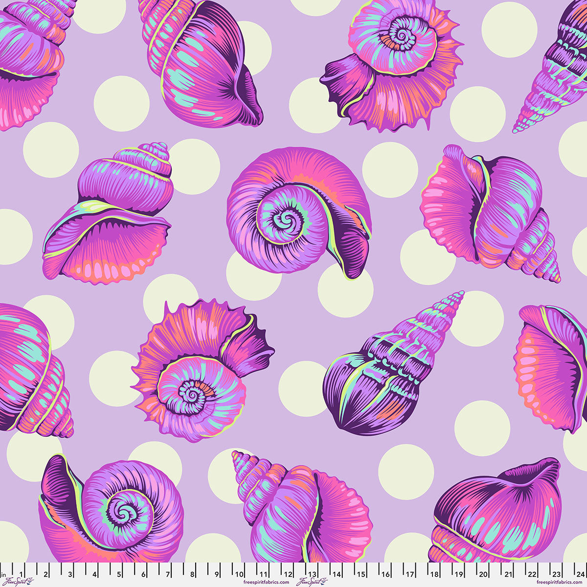 108" Floral Reef Quilt Backing Fabric by Tula Pink - Big Shelly in Ultraviolet Purple - QBTP021.ULTRAVIOLETP