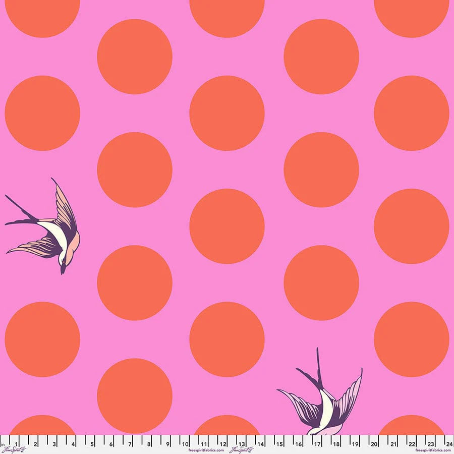 108" Free Fall Quilt Backing Fabric by Tula Pink - Free Fall in Honey Pink - QBTP018.HONEY