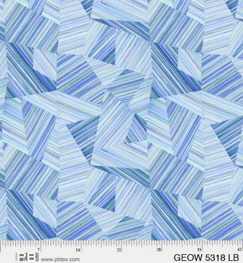 108" Geode Quilt Backing Fabric - Geode Geometric in Light Blue - GEOW 05318 LB