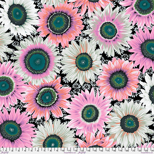 108" Kaffe Fassett Collective August 2025 Quilt Backing Fabric - Van Gogh Sunflowers in Black - QBPJ006.BLACK