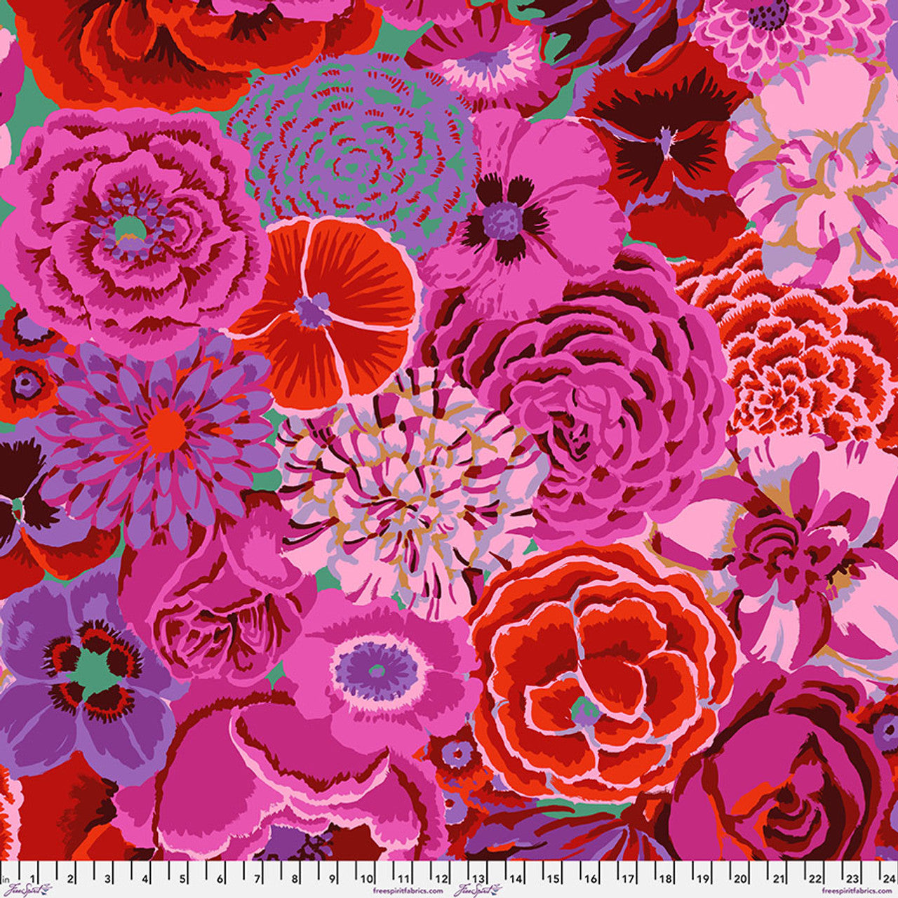 108" Kaffe Fassett Collective Quilt Backing Fabric - Bekah Floral in Magenta - QBGP012.MAGENTA