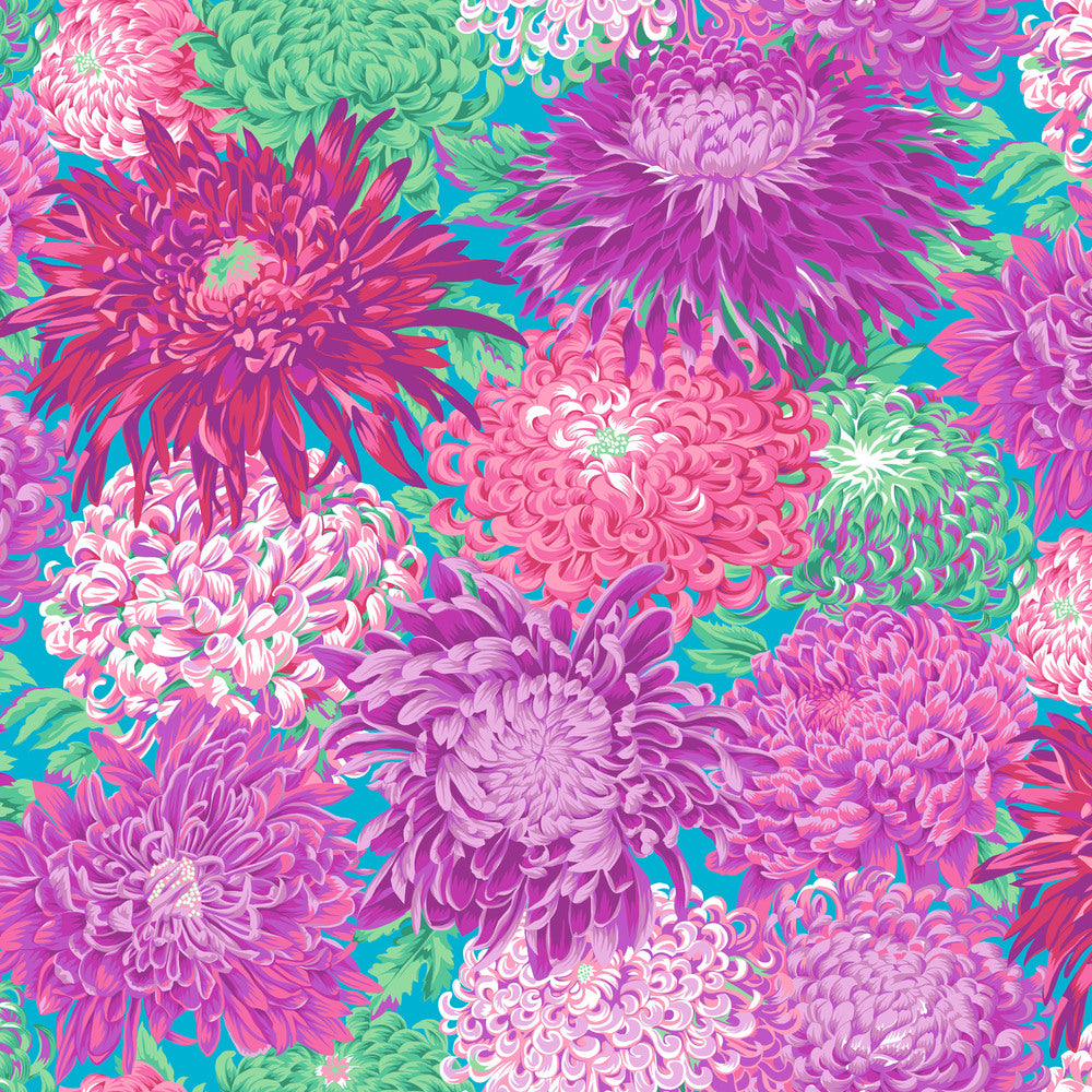 108" Kaffe Fassett Collective Quilt Backing Fabric - Japanese Chrysanthemum in Magenta - QBPJ003.MAGENTA