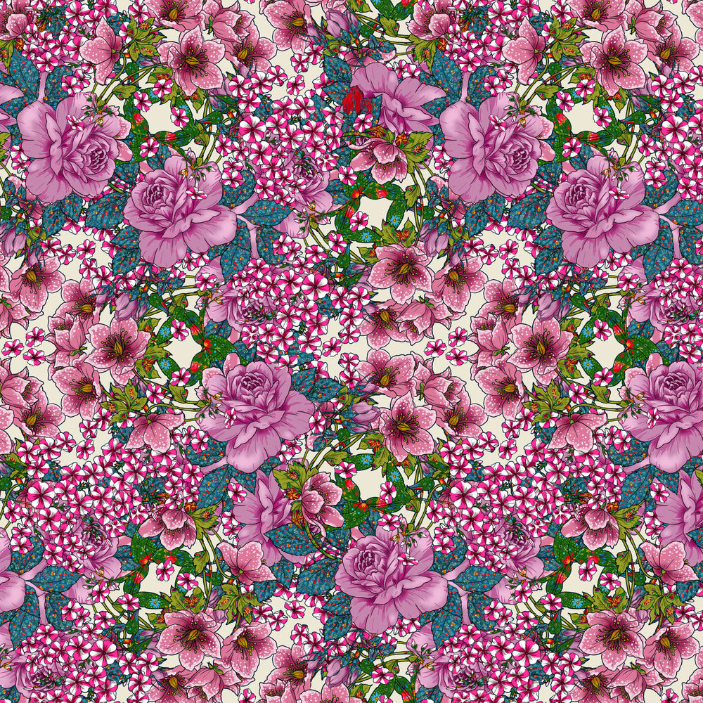 108" Language of Flowers Quilt Backing Fabric - Pergola in Cream - QBOB001.CREAM