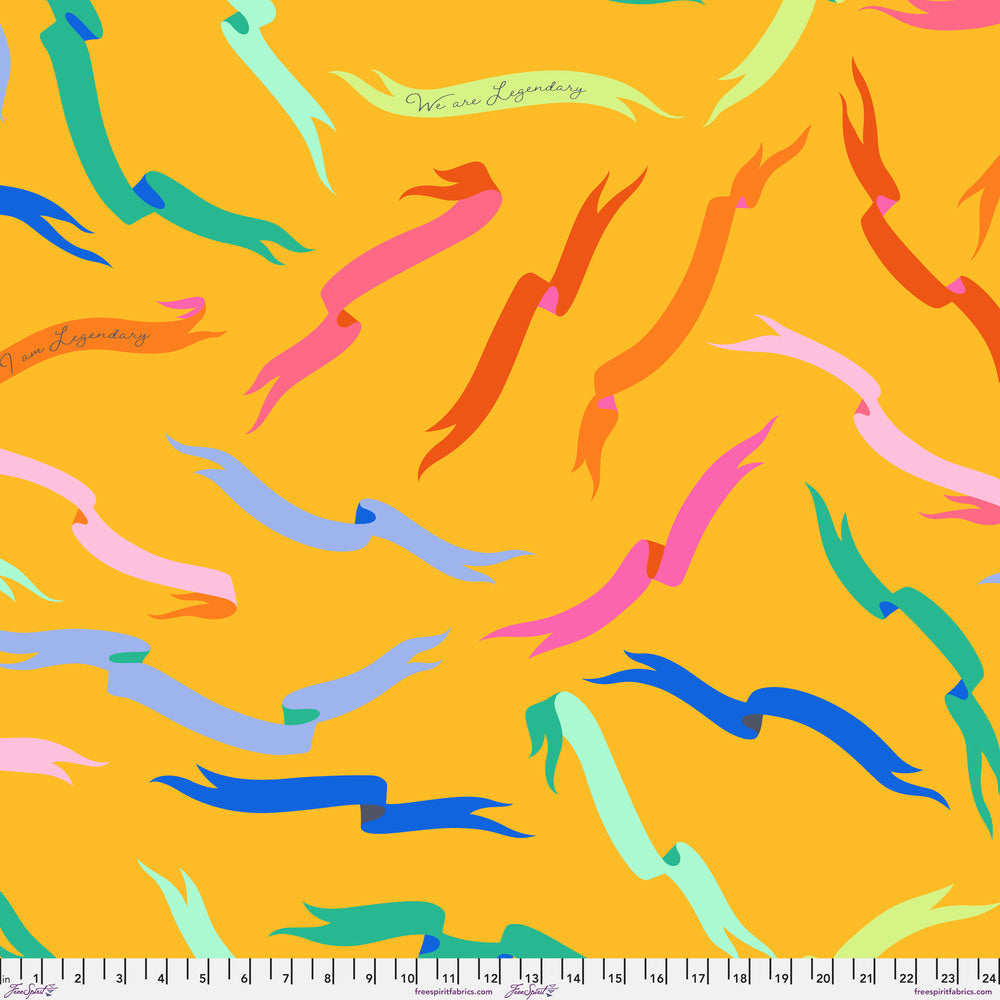108" Legendary Quilt Backing Fabric by Tula Pink - In Case You Forgot in Dandelion Yellow - QBTP023.DANDELION