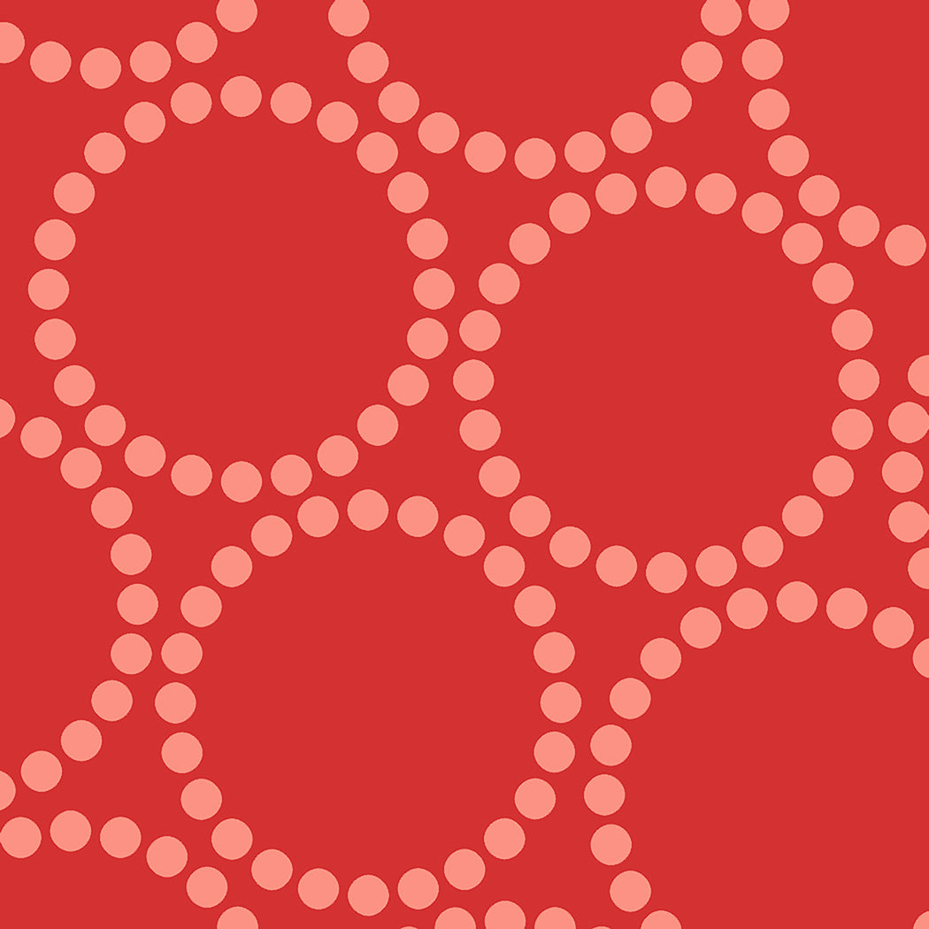 108" New Pearl Bracelet Quilt Backing Fabric - Pearl Bracelet in Christmas Red - 108023 12