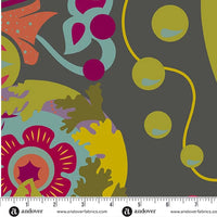 108" Redwood Widebacks Quilting Fabric by Alison Glass - Mural in Charcoal - AW-10466-C