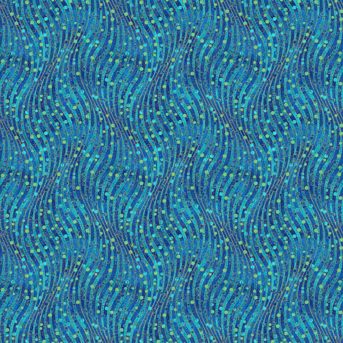 108" Shimmer Paradise Quilt Backing Fabric - Wave Texture in Blue/Multi - B25245-44