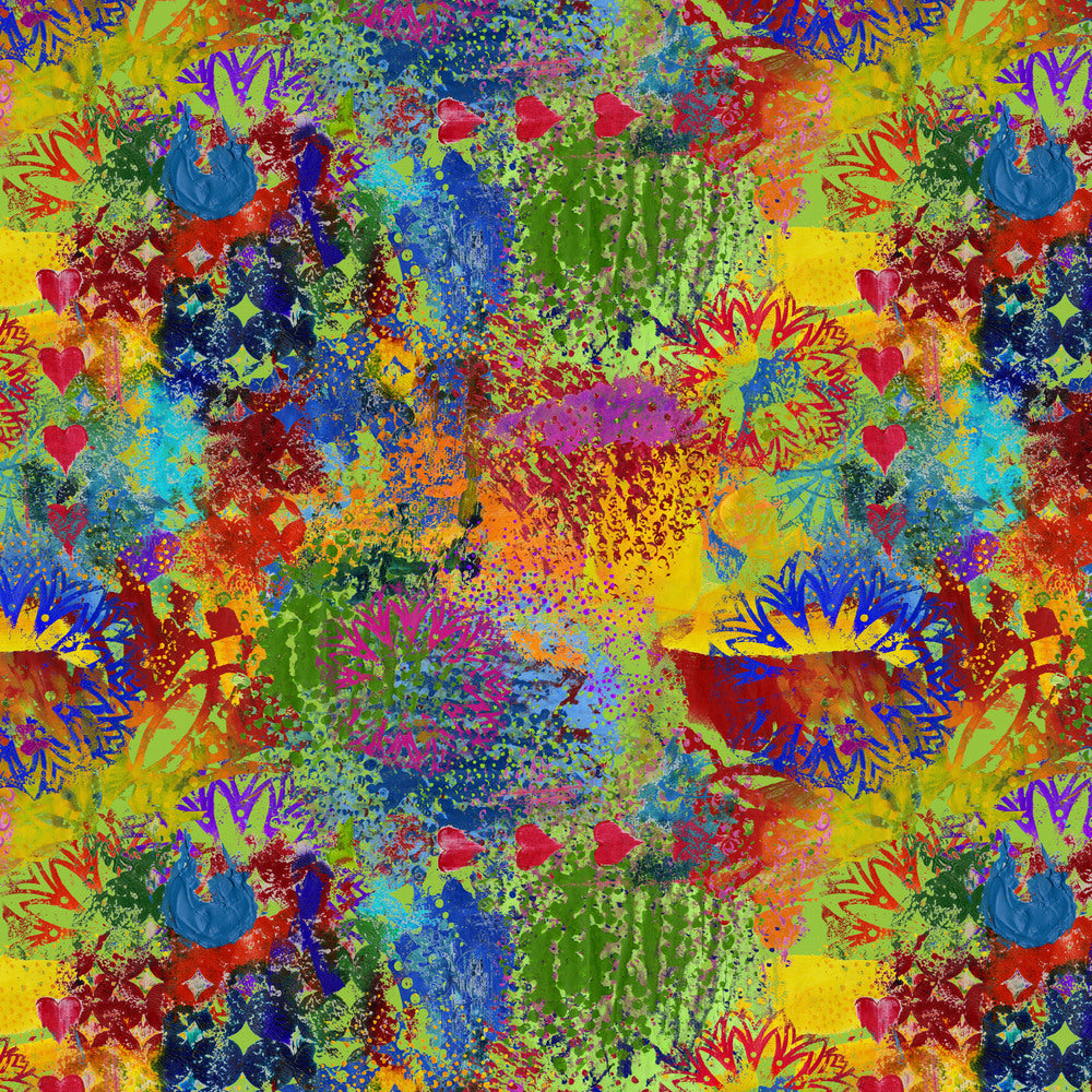 108" Skylights Quilt Backing Fabric - Paint Splatters in Multi - QBSP002.MULTI