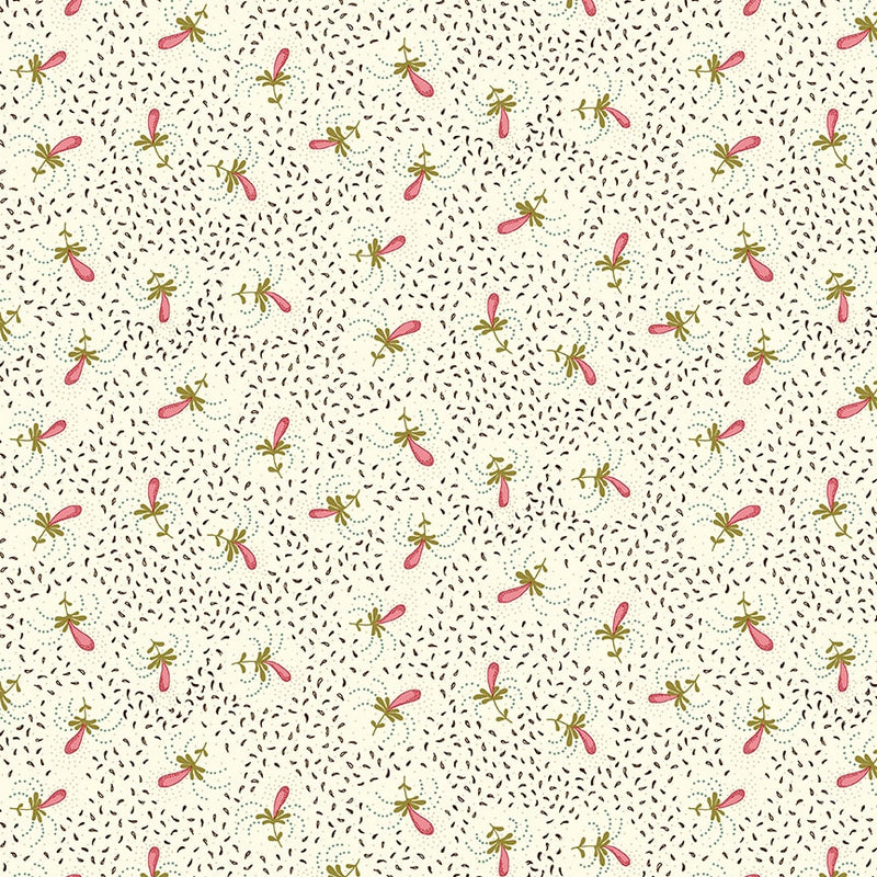 108" Spiced Favorites Quilt Backing Fabric by Kim Diehl - Delicate Pears and Leaves in Wheat Cream - 1835-40