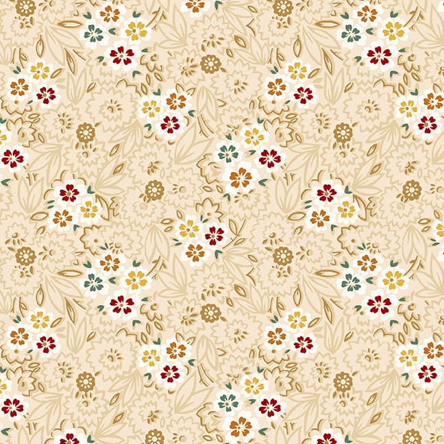 108" Sunwashed Romance Quilt Backing Fabric - Modern Floral in Beige  - 1124-40