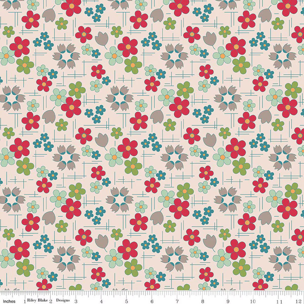 108" Wide Back Farmer's Daughter Daisy Raindrop by Lori Holt - WB17198