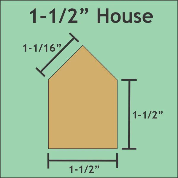 1 1/2" House Papers by Paper Pieces - 52 ct - HOUSE150