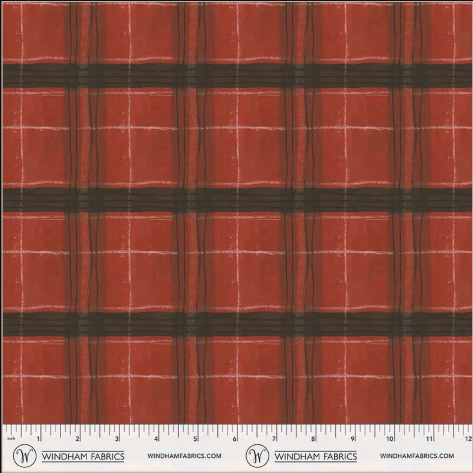 The Plaid One Quilt Fabric - Window Pane Plaid in Carn Red - 54922D-6