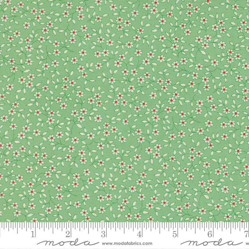 30's Playtime 2025 Quilt Fabric - Blooming Vines in Aloe Green - 23378 16