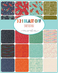 3 2 1 Blast Off Quilt Fabric - Charm Pack - set of 42 5" squares - 20950PP