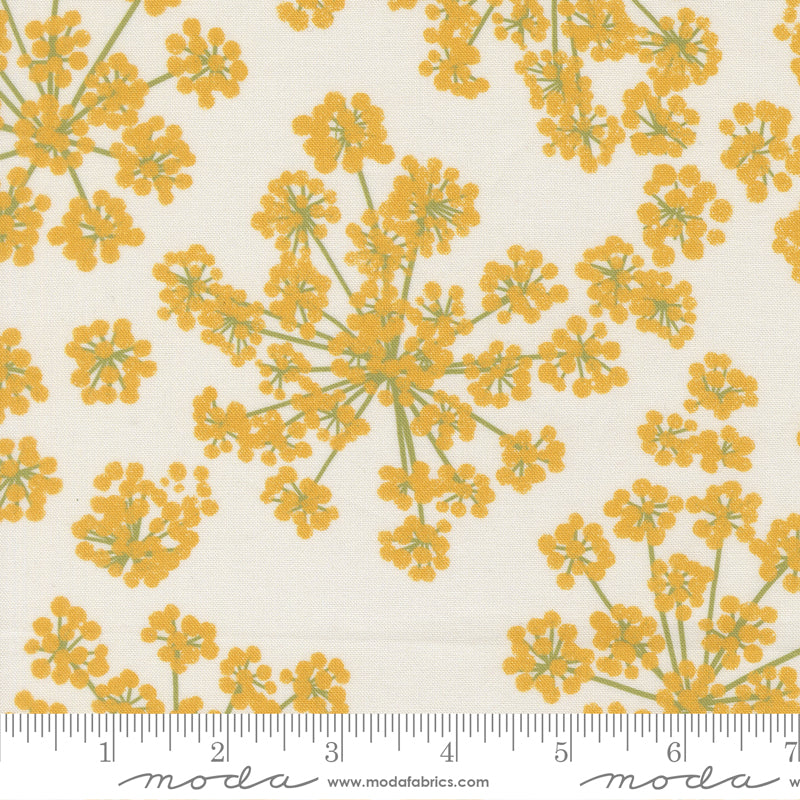 Garden Series Quilt Fabric - Yellow Dill Flowers on Natural - 3326 11