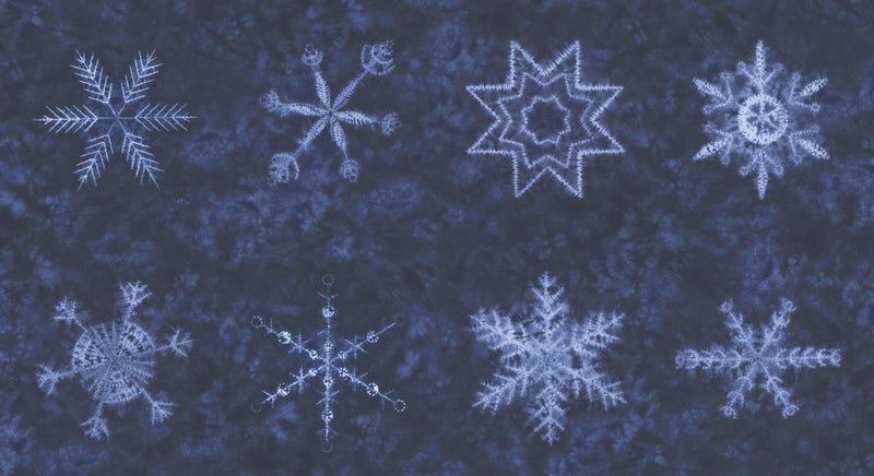 P409 - Winter Chill Quilt Fabric - Snowflakes in Midnight - 48109-11 - SOLD AS A 24" PANEL