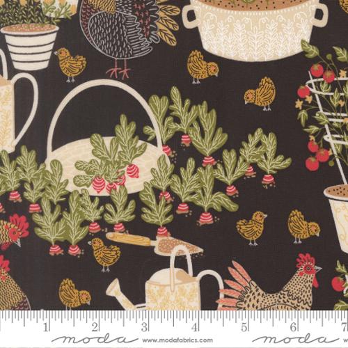 The Henhouse Quilt Fabric - Gardening in Iron - 48430 20