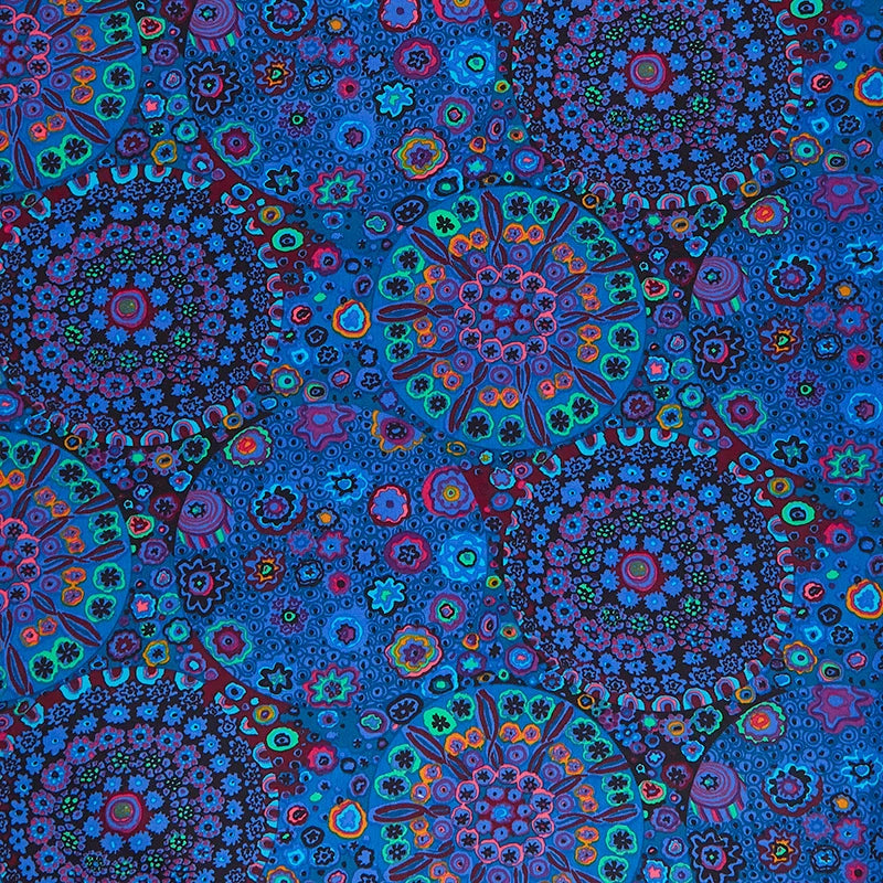 108" Kaffe Fassett Collective Quilt Backing Fabric - Millefiore in Blue - QBGP006.BLUE