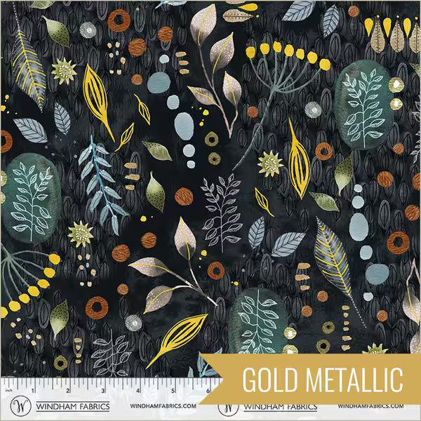 Flora and Form Quilt Fabric - Forage in Onyx - 54779DM-3