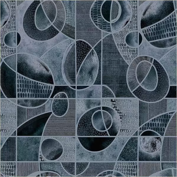 Flora and Form Quilt Fabric - Orbit in Indigo Blue - 54782D-5