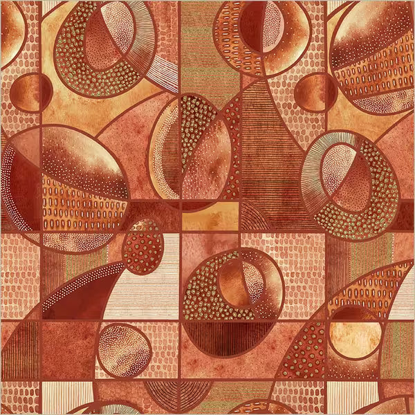Flora and Form Quilt Fabric - Orbit in Terracotta - 54782D-6